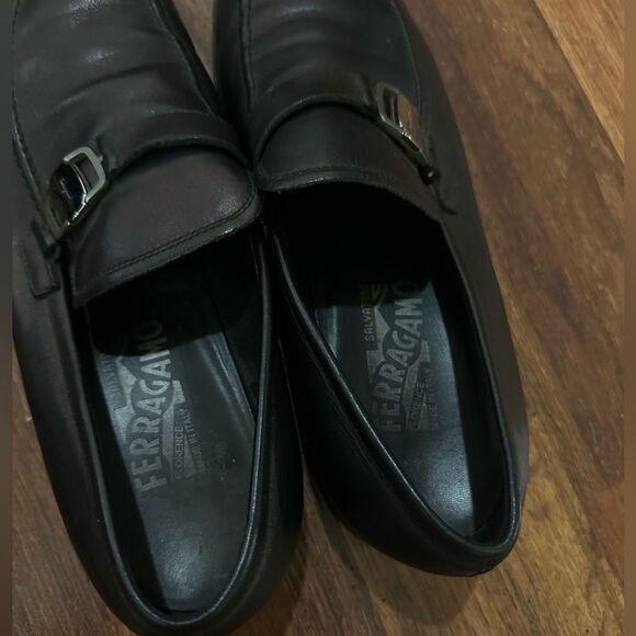 Salvatore Ferragamo Men's Black Leather Loafers size 9.5 - Picture 7 of 11
